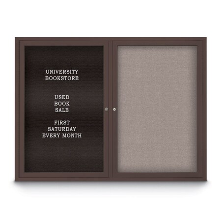 United Visual Products Corkboard, 24"x36", Dark Spruce/Bronze UV402PLUS-BRONZE-DRKSPR